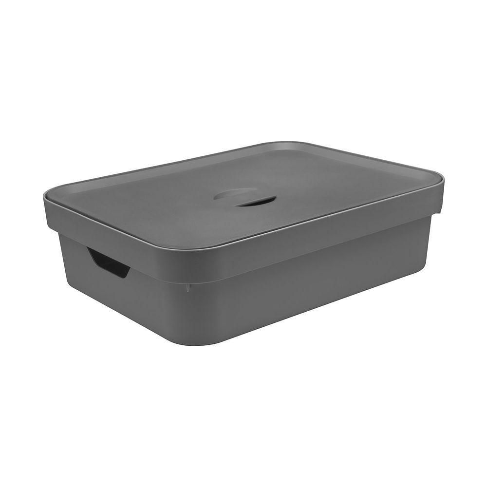 Caixa Organizadora Cube 16L Ou 45 X 35,5 X 13Cm Chumbo