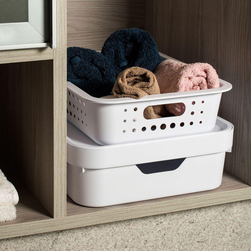 Caixa Organizadora Cube 16L Ou 45 X 35,5 X 13Cm Chumbo