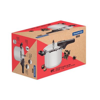 Panela de Pressão Aço Inox 4,5 litros Brava Tramontina