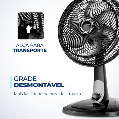 Ventilador de Mesa Mondial - Turbo 06 Pás - VT-30-NB 220