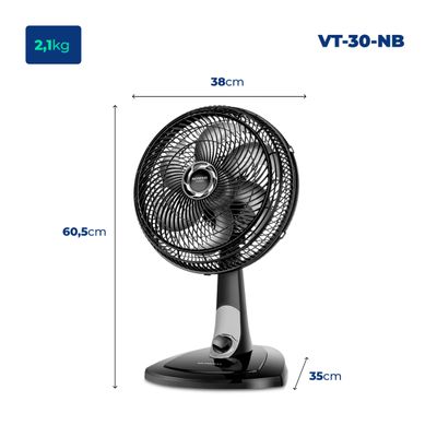 Ventilador de Mesa Mondial - Turbo 06 Pás - VT-30-NB 220