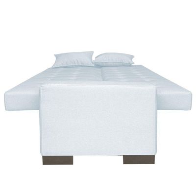 Sofá Cama 2 Lugares Para Sala de Estar Lisboa Suede Cinza