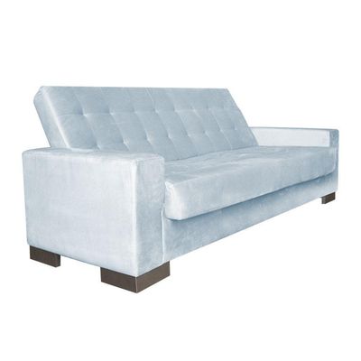 Sofá Cama 2 Lugares Para Sala de Estar Lisboa Suede Cinza