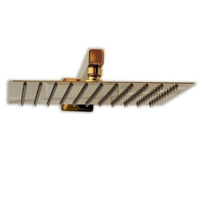 Ducha Chuveiro Slim Dourado Quadrado 20x20 Suporte Parede