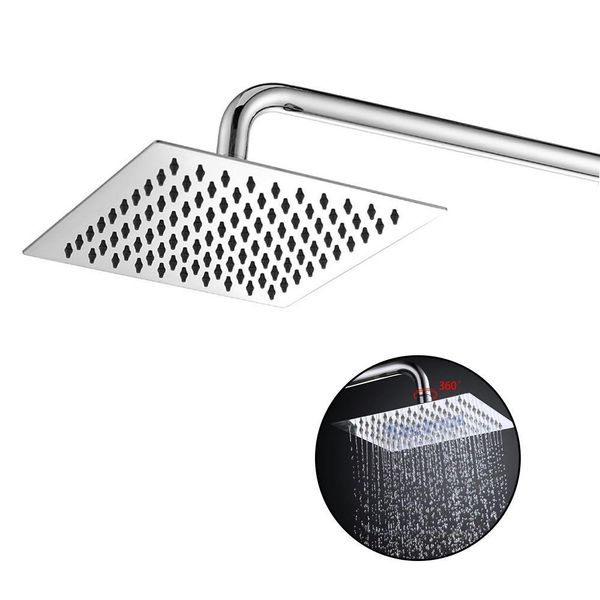 Chuveiro Inox Cromado 20x20 Ducha Slim Banheiro Area 110