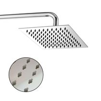 Chuveiro Ducha Inox 20x20 Cromado Slim Suporte Redondo