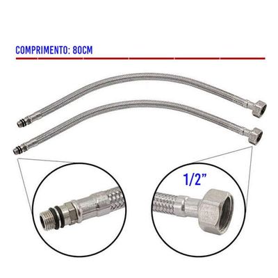 Engate Rabicho 80Cm Par Misturador Grande Quente Fria