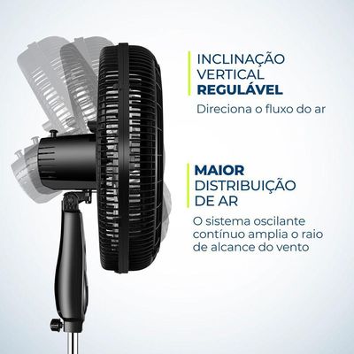 Ventilador De Coluna Turbo Mondial 40Cm Preto/Prata 127V 110