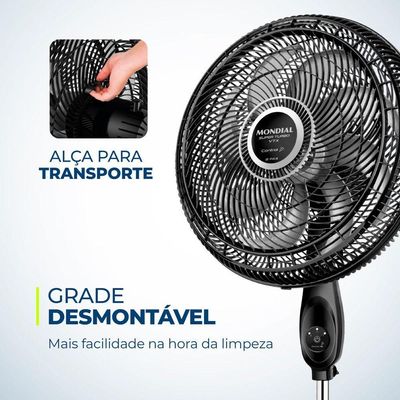 Ventilador De Coluna Turbo Mondial 40Cm Preto/Prata 127V 110