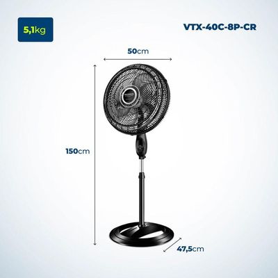 Ventilador De Coluna Turbo Mondial 40Cm Preto/Prata 127V 110