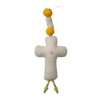 Nossa Senhora da Conceição com Terço Decorado - Artesanal