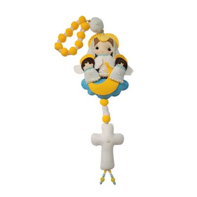 Nossa Senhora da Conceição com Terço Decorado - Artesanal