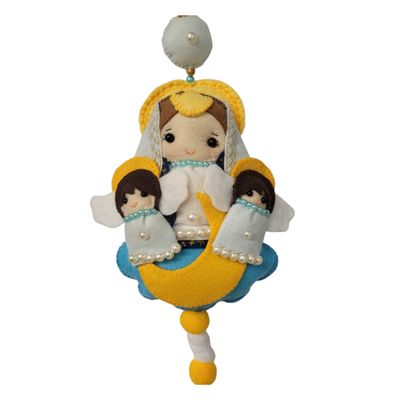 Nossa Senhora da Conceição com Terço Decorado - Artesanal