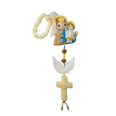 Nossa Senhora do Carmo com Terço Decorado - Artesanal