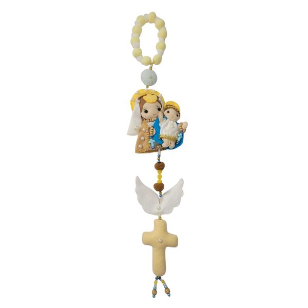 Nossa Senhora do Carmo com Terço Decorado - Artesanal