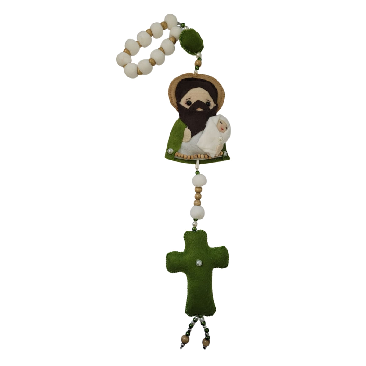 São José com Terço Decorado - Artesanal