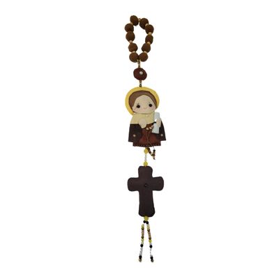 Frei Galvão com Terço Decorado - Artesanal