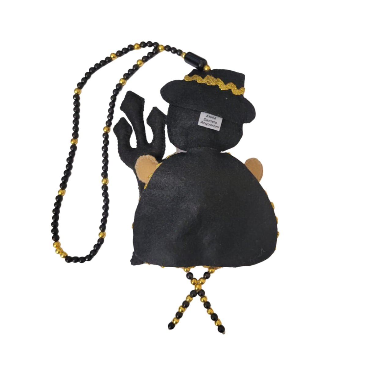 Exu Capa Preta com Guia - Artesanal