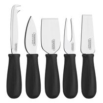 Jogo Para Queijo Inox 5 Peças Harmoniza Preto Tramontina