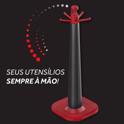 Suporte para Utensílios de Silicone Ichef Polishop - Red |Red Ichef