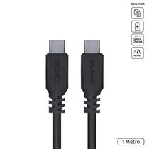 Cabo para Celular Smartphone USB Tipo C 2.0 para USB Tipo C / TYPE C 2.0 1 Metro Preto - PUCP-01