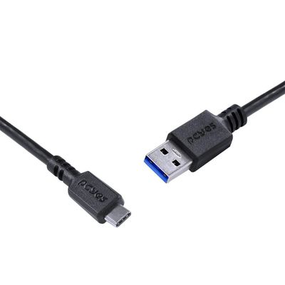 Cabo para Celular Smartphone USB Tipo C para USB a 3.0 1 Metro Preto - P3UACP-1
