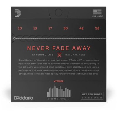 Encordoamento D Addario Guitarra XTE1052 010 XT Nickel