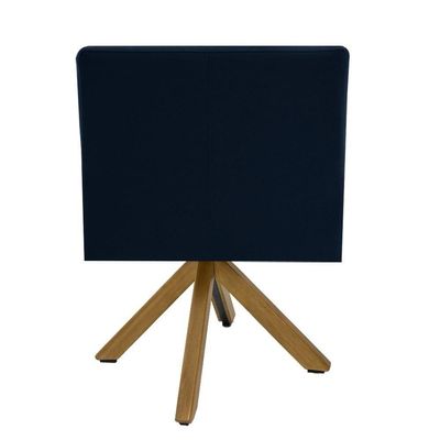 Kit 2 Poltronas Base Madeira Angel B-304 Veludo Azul