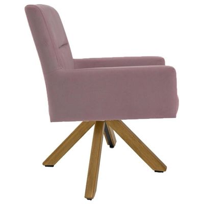 Kit 2 Poltronas Base Madeira Angel B-305 Veludo Rosa
