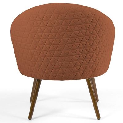 2 Poltronas Pés Palito Rafa B-235 Linho Tressê Laranja Domi