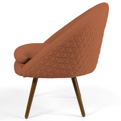 2 Poltronas Pés Palito Rafa B-235 Linho Tressê Laranja Domi