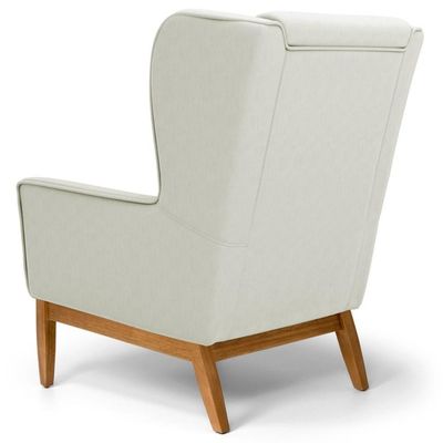 2 Poltronas Base Manu Madeira C-26 Bege Domi