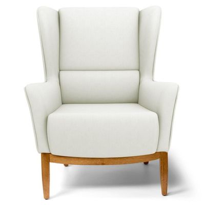 2 Poltronas Base Manu Madeira C-26 Bege Domi