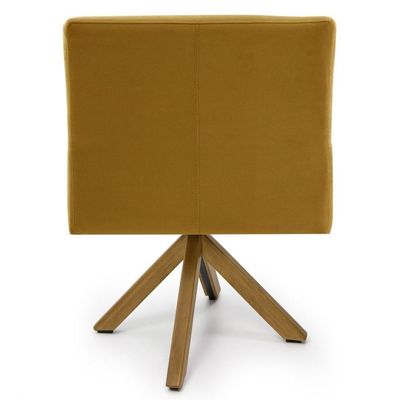 2 Poltronas Giratórias Veludo Mostarda Domi