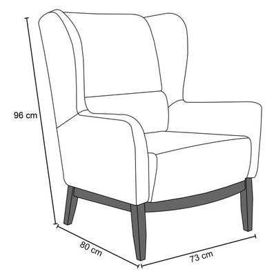 2 Poltronas Base Manu Madeira C-416 Cinza Escuro Domi