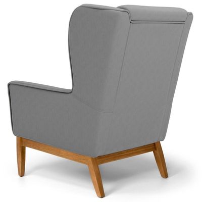 2 Poltronas Base Manu Madeira C-416 Cinza Escuro Domi