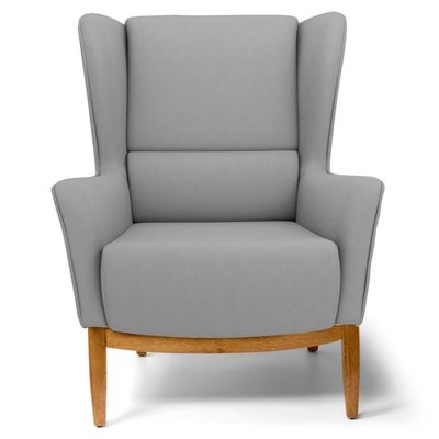 2 Poltronas Base Manu Madeira C-416 Cinza Escuro Domi