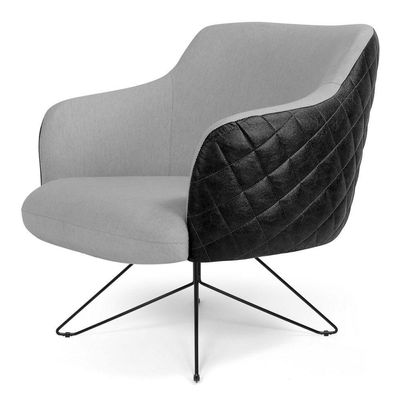 Poltrona Jade Base Orby Fixa C-315 Linho Cinza Claro