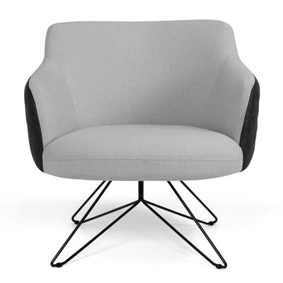Poltrona Jade Base Orby Fixa C-315 Linho Cinza Claro
