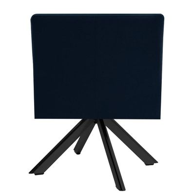 Kit 2 Poltronas  Giratórias Base Preto Veludo Azul