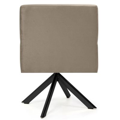 Kit 2 Poltronas  Giratórias Base Preto Veludo Marrom Claro