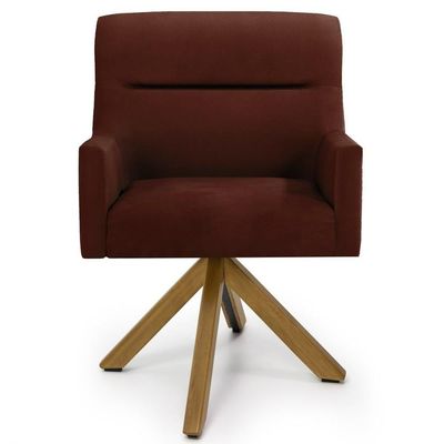 Kit 2 Poltronas Base Madeira Angel B-417 Veludo Malbec