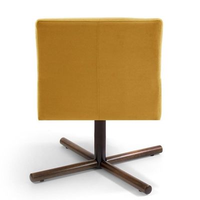 Kit 2 Poltronas  Giratórias Veludo Amarelo