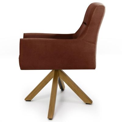 Kit 2 Poltronas Base Madeira Angel B-417 Veludo Malbec