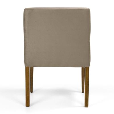 Kit 2 Poltronas  Base Madeira Angel B-68 Veludo Marrom