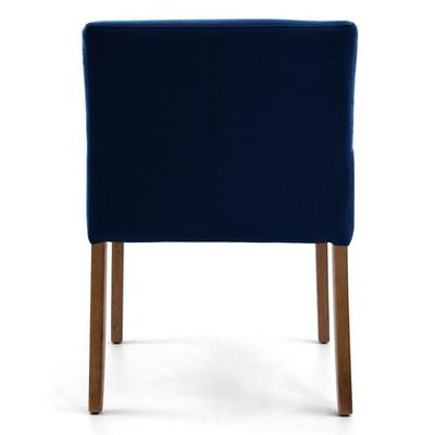 Kit 2 Poltronas  Base Madeira Angel B-304 Veludo Azul