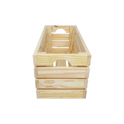 Caixote De Madeira Quadrado Grande 29x29x58 Em Maderia De Pinus Natural