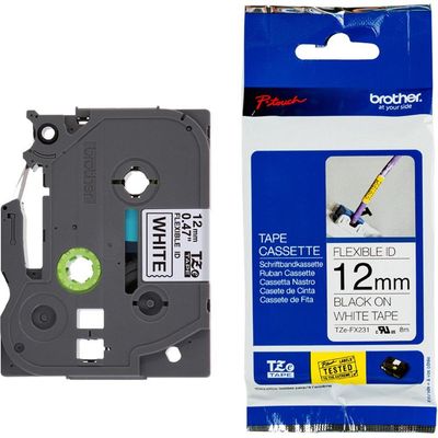 Fita Brother PRETO/BRANCO para Rotuladores - TZEFX231
