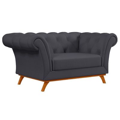 Sofá 150cm 1 Lugar Base Madeira C-03 Corano Cinza
