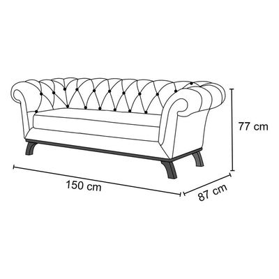 Sofá 150cm 1 Lugar Base Madeira C-03 Corano Cinza